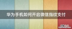华为手机如何开启微信指纹支付 华为手机如何开启微信指纹支付设置