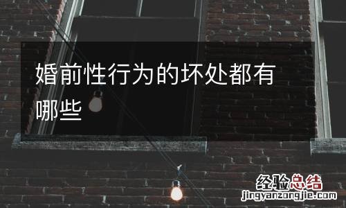 婚前性行为的坏处都有哪些