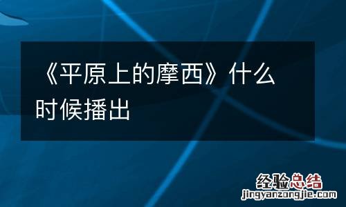 《平原上的摩西》什么时候播出
