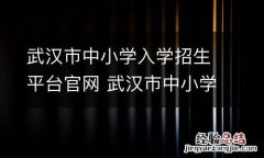 武汉市中小学入学招生平台官网 武汉市中小学入学招生管理平台