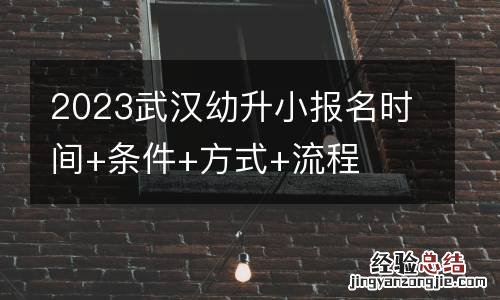 2023武汉幼升小报名时间+条件+方式+流程