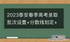 2023泰安春季高考录取批次设置+分数线划定+志愿设置