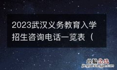 幼升小+小升初 2023武汉义务教育入学招生咨询电话一览表