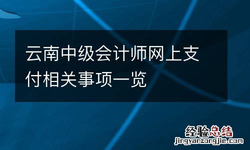 云南中级会计师网上支付相关事项一览
