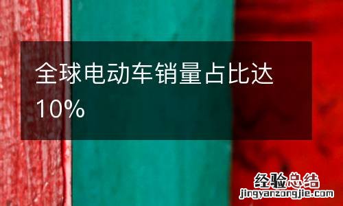 全球電動車銷量占比達10%