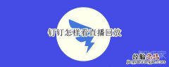 钉钉怎样看直播回放