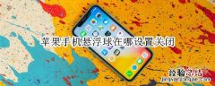 苹果手机悬浮球在哪设置关闭