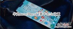 华为mate30pro门禁卡怎么设置