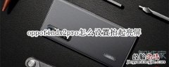 oppofindx2pro怎么设置抬起亮屏