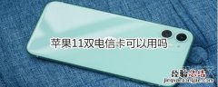 苹果11双电信卡可以用吗