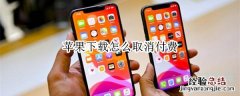 苹果下载怎么取消付费
