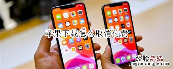 苹果下载怎么取消付费