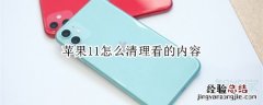 苹果11怎么清理看的内容