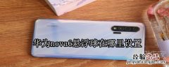 华为nova6悬浮球在哪里设置