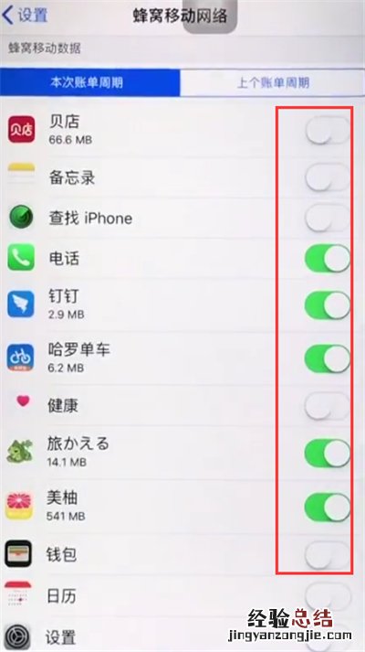 苹果6plus关闭APP使用移动数据的操作方法