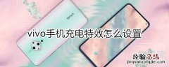 vivo手机充电特效怎么设置