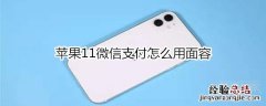 苹果11微信支付怎么用面容