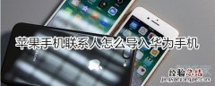 苹果手机联系人怎么导入华为手机