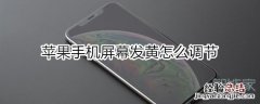 苹果手机发黄怎么调节