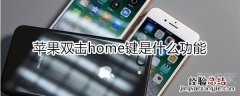 苹果双击home键是什么功能