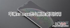 苹果xs max怎么删除桌面应用