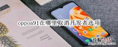 oppoa91在哪里取消开发者选项