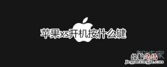苹果xs开机按什么键