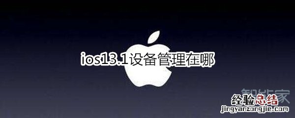 ios13.1设备管理在哪