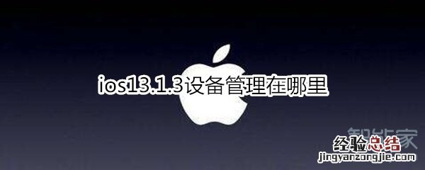 ios13.1.3设备管理在哪里