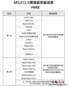 miui12.5增强版第二批升级名单 支持机型手机名单汇总