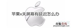 苹果x关屏幕有延迟怎么办