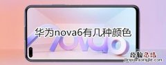 华为nova6有几种颜色