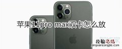 苹果11pro max双卡怎么放