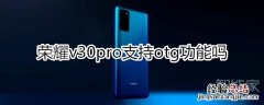 荣耀v30pro支持otg吗
