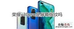 荣耀v30pro是屏幕指纹吗