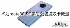 华为mate30 5G版怎么切换双卡流量