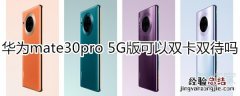 华为mate30pro 5G版支持双卡双待吗