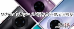 华为mate30pro 5G版怎么关闭显示运营商名称