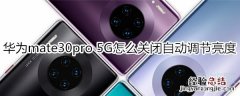 华为mate30pro 5G版怎么关闭自动调节亮度