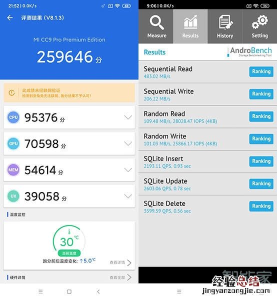 小米cc9pro跑分是多少