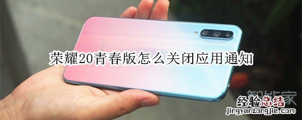 荣耀20青春版怎么关闭应用通知