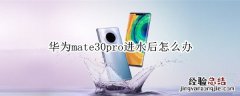 华为mate30pro进水后怎么办