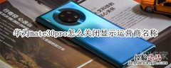 华为mate30pro怎么关闭显示运营商名称