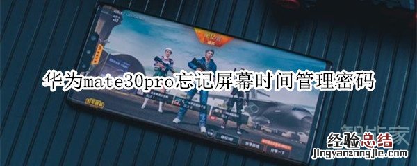 华为mate30pro忘记屏幕时间管理密码