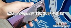 华为mate30pro息屏时可以调节音量吗