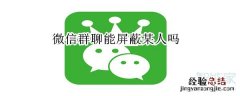 微信群聊能屏蔽某人吗