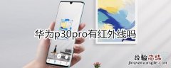 华为p30pro有红外线吗