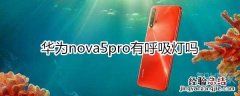 华为nova5pro有呼吸灯吗