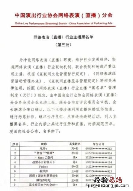 第三批主播黑名单有哪些up主 第三批主播黑名单有59人