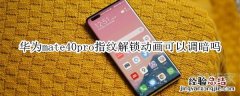 华为mate40pro指纹解锁动画可以调暗吗